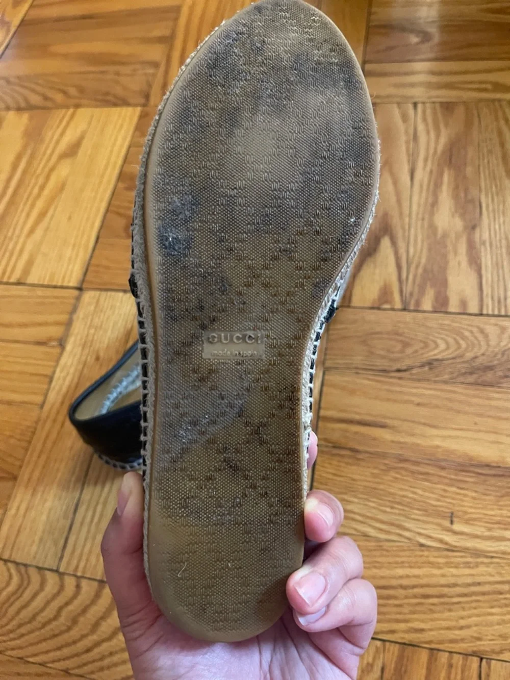 Gucci Microguccissima Monogram Pattern Leather Espadrilles Quiet Luxury - Picture 8 of 16